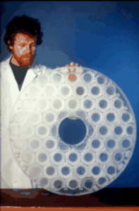 ISO Telescope primary mirror before application of reflective gold coating.