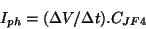 \begin{displaymath}
I_{ph} = (\Delta{V}/\Delta{t}) . C_{JF4}
\end{displaymath}